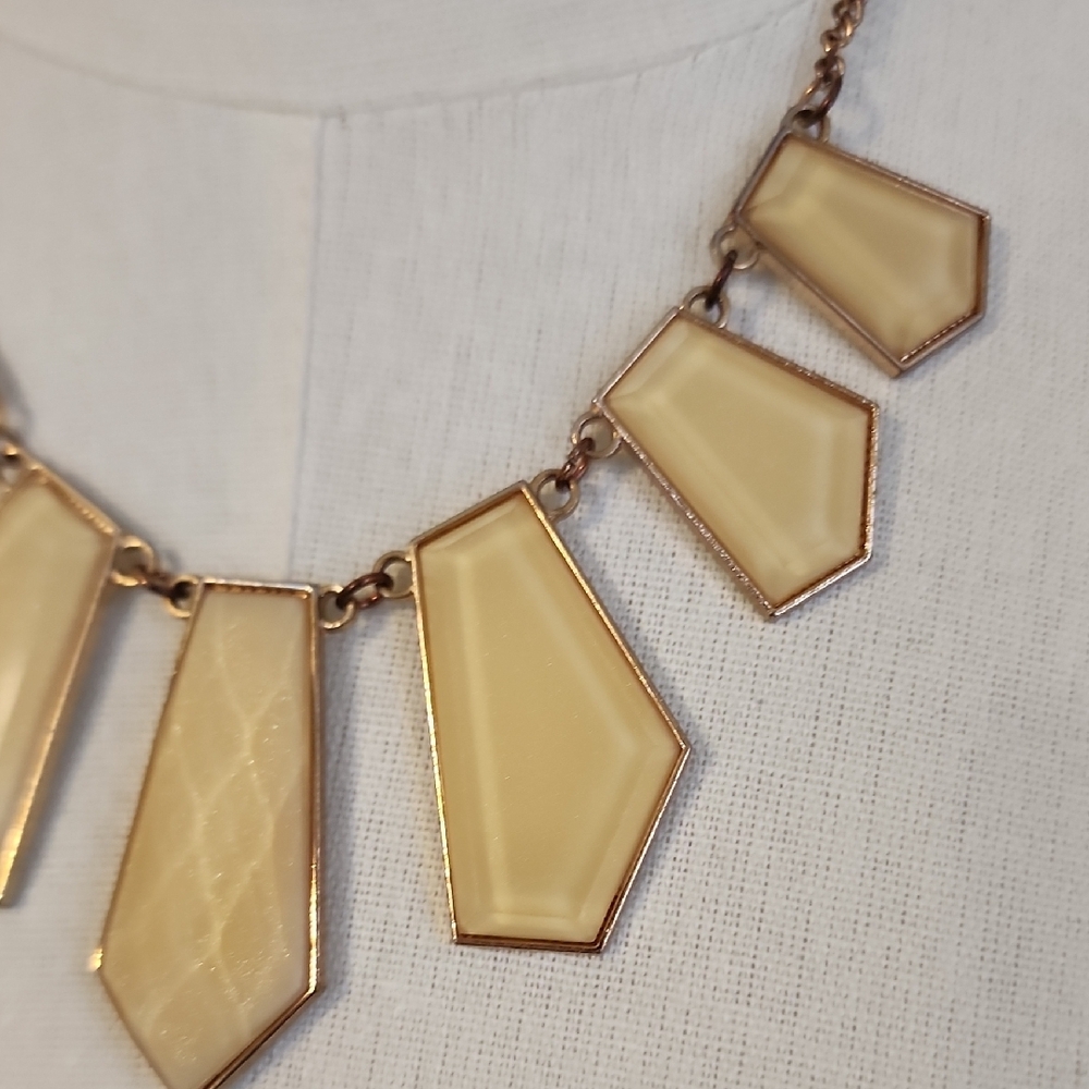 Cream Geometric Statement Necklace - image 6